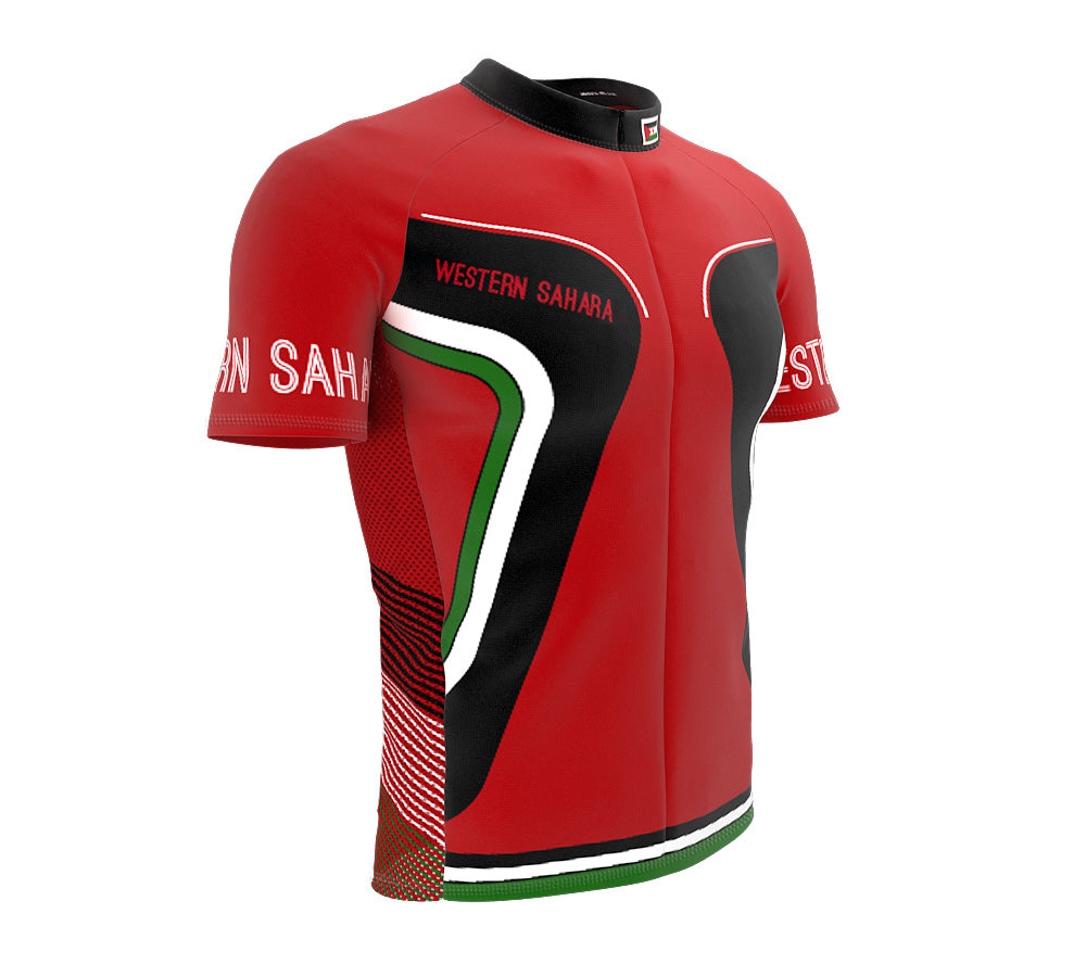 Western Sahara  Full Zipper Bike Short Sleeve Cycling Jersey