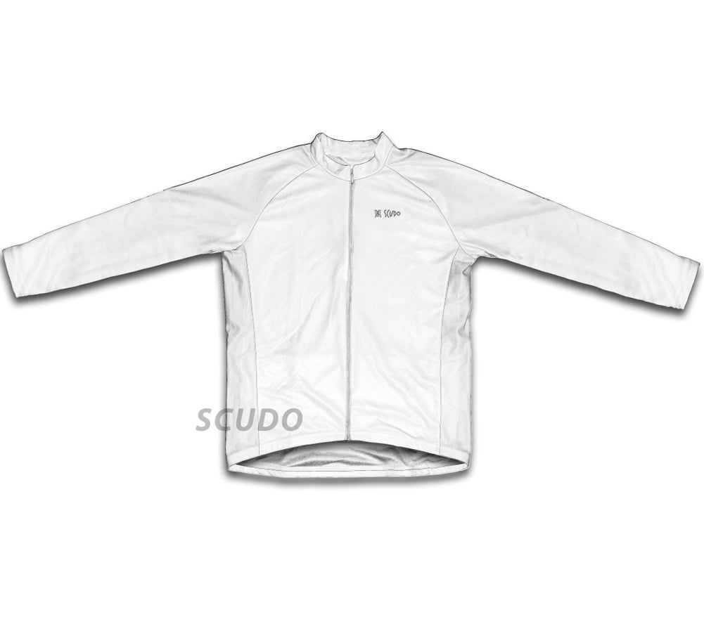 Keep Calm and Ride On White Winter Thermal Cycling Jersey