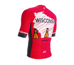 ScudoPro Pro-Elite Short Sleeve Cycling Jersey Wisconsin USA State Icon landmark symbol identity  | Men and Women