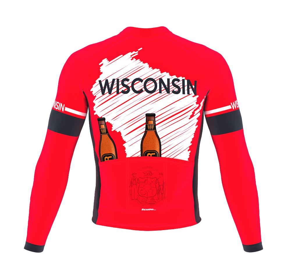 ScudoPro Pro Thermal Long Sleeve Cycling Jersey Wisconsin USA state Icon landmark identity  | Men and Women