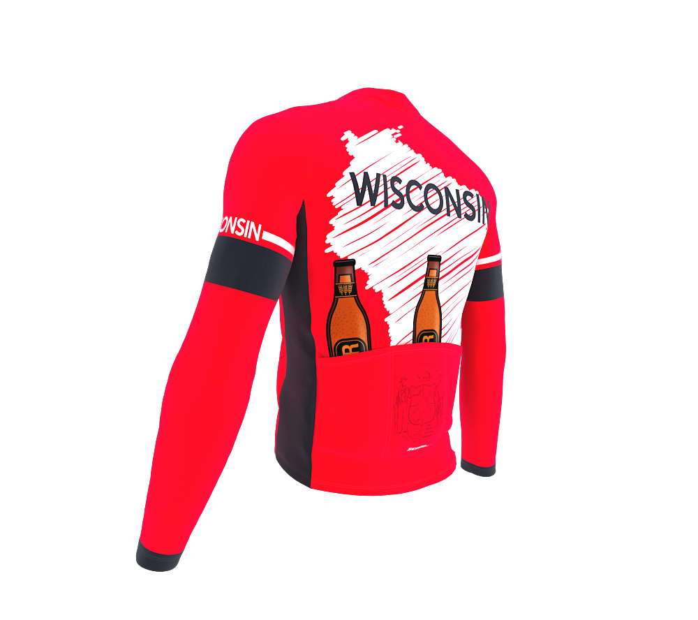 ScudoPro Pro Thermal Long Sleeve Cycling Jersey Wisconsin USA state Icon landmark identity  | Men and Women