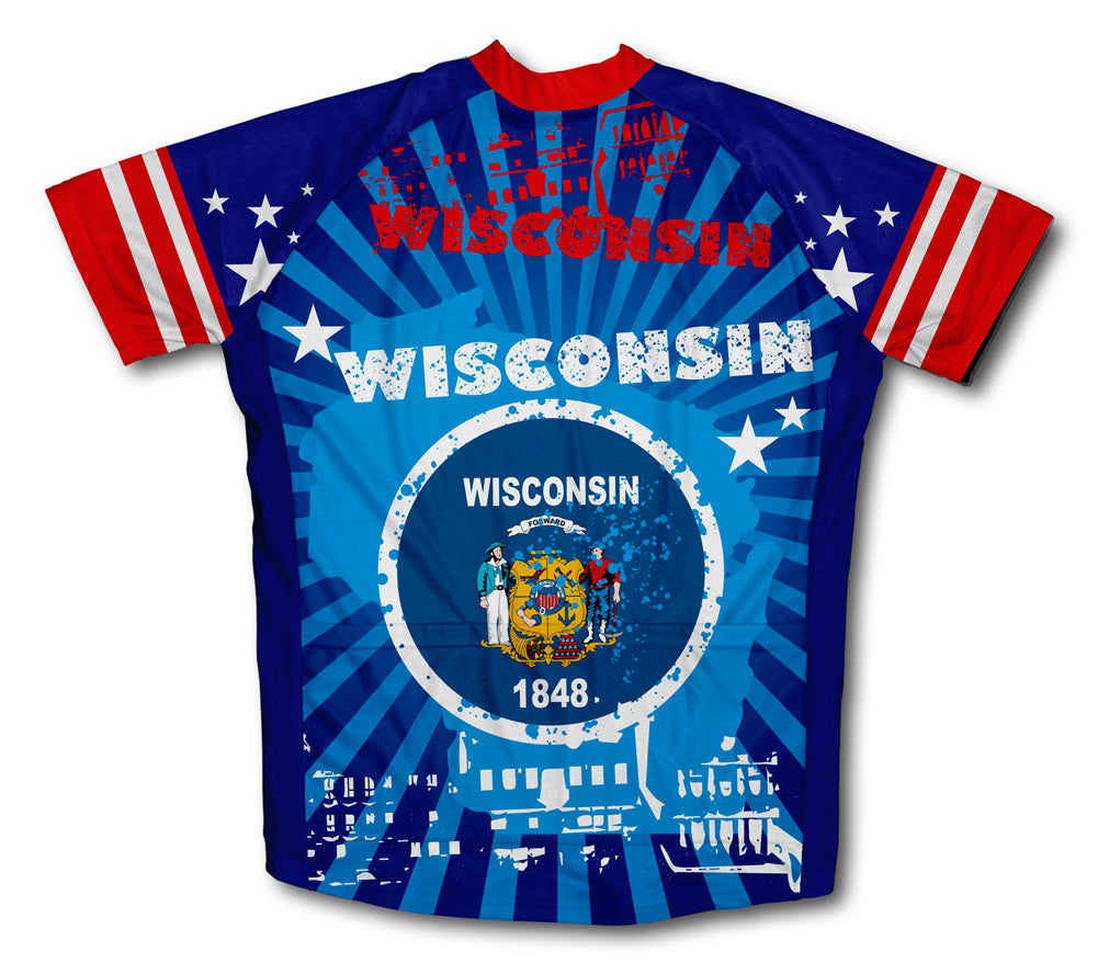 Wisconsin Short Sleeve Cycling Jersey for Men and Women