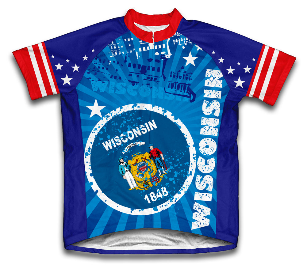 Wisconsin Short Sleeve Cycling Jersey for Men and Women