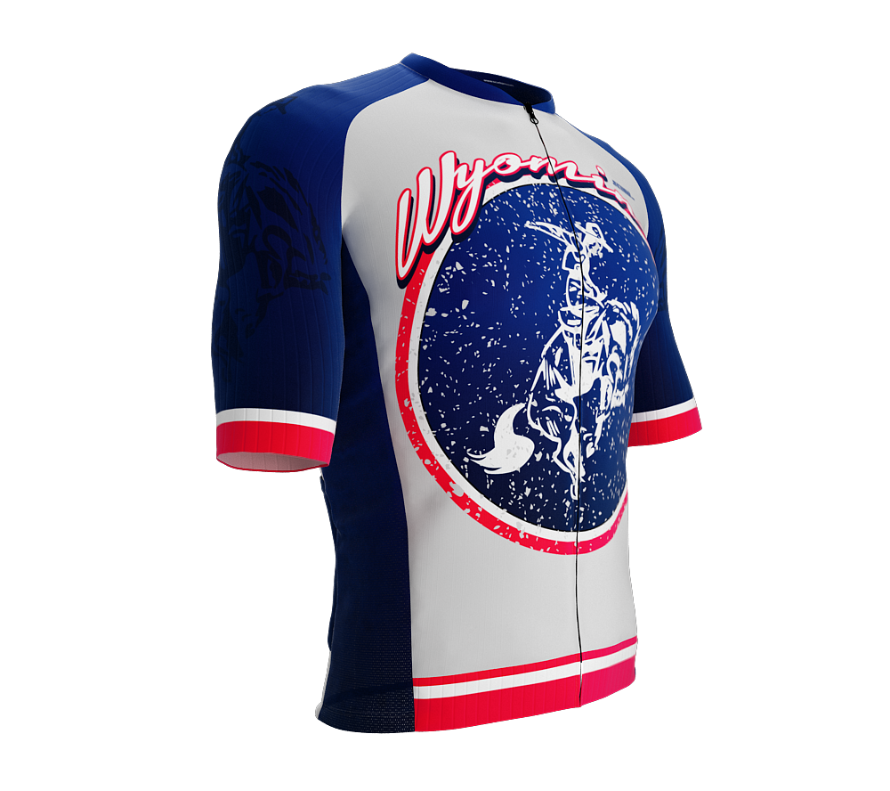 ScudoPro Pro-Elite Short Sleeve Cycling Jersey Wyoming USA State Icon landmark symbol identity  | Men and Women