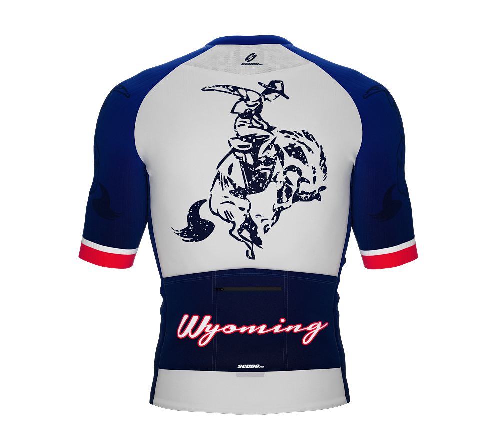 ScudoPro Pro-Elite Short Sleeve Cycling Jersey Wyoming USA State Icon landmark symbol identity  | Men and Women