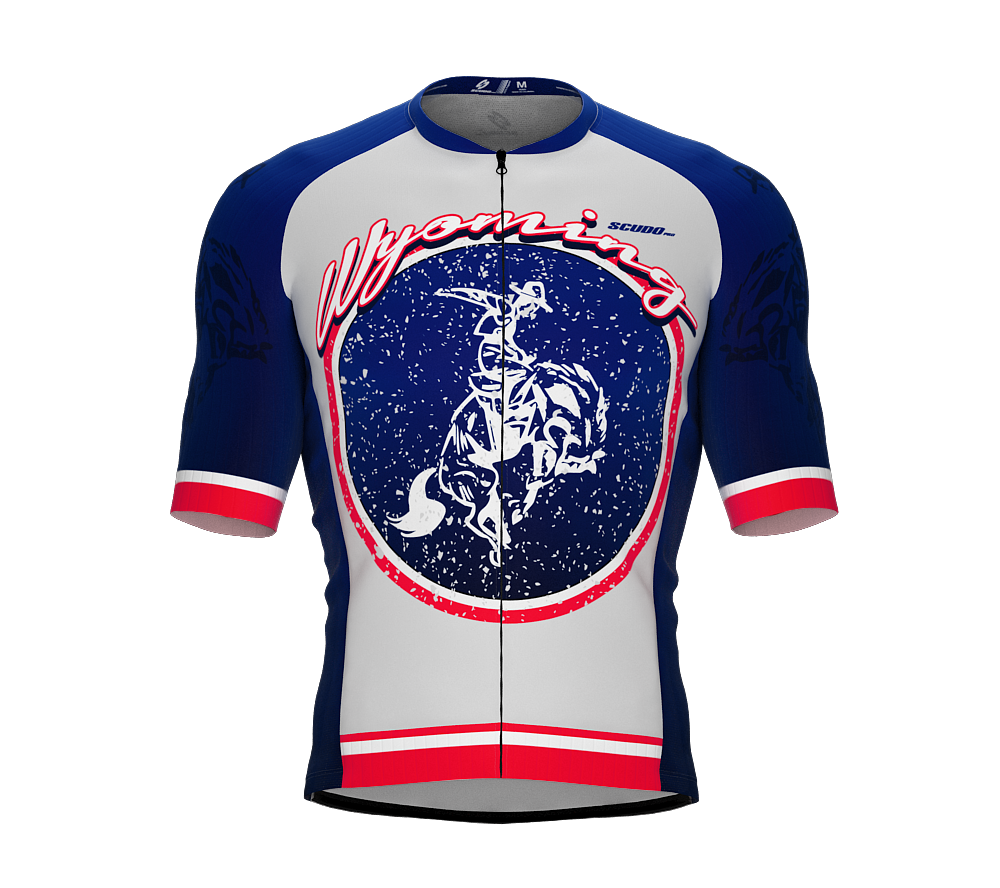 ScudoPro Pro-Elite Short Sleeve Cycling Jersey Wyoming USA State Icon landmark symbol identity  | Men and Women