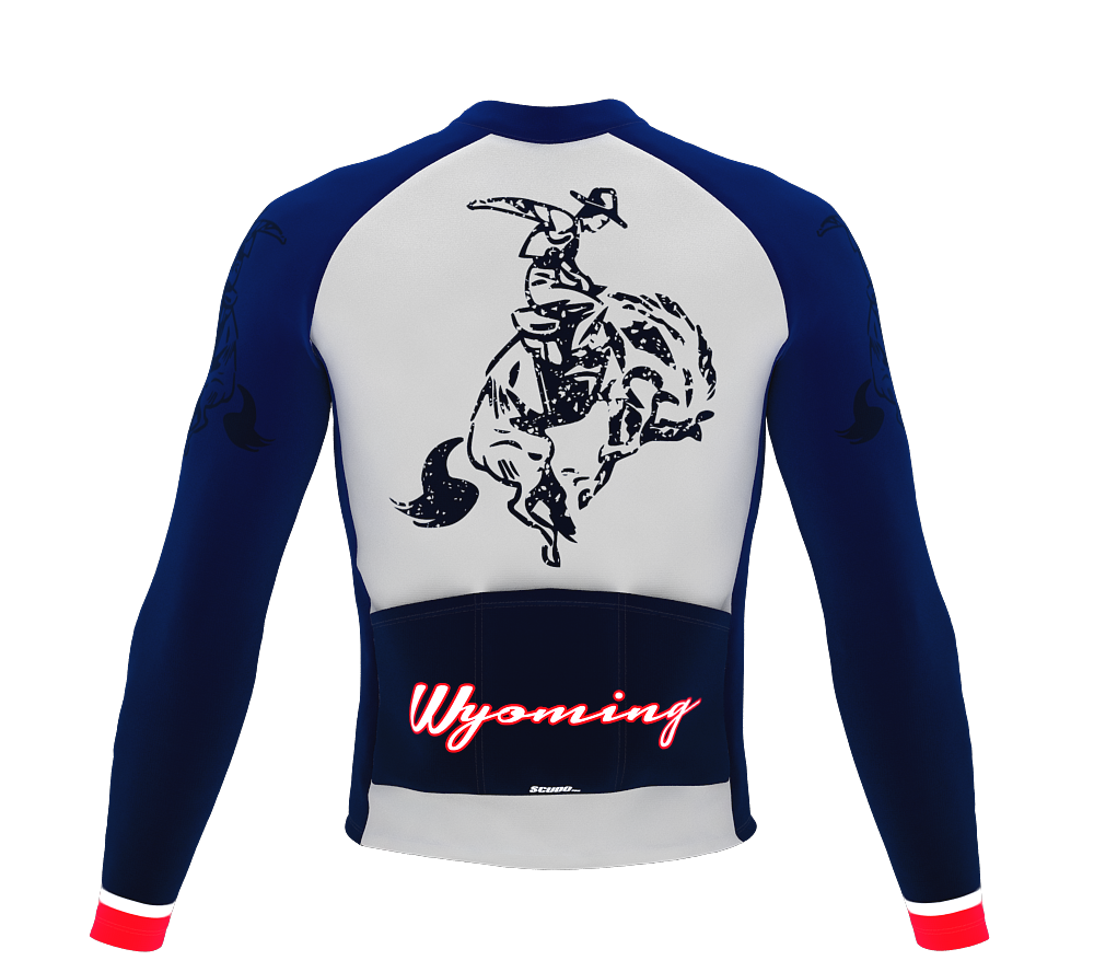 ScudoPro Pro Thermal Long Sleeve Cycling Jersey Wyoming USA state Icon landmark identity  | Men and Women