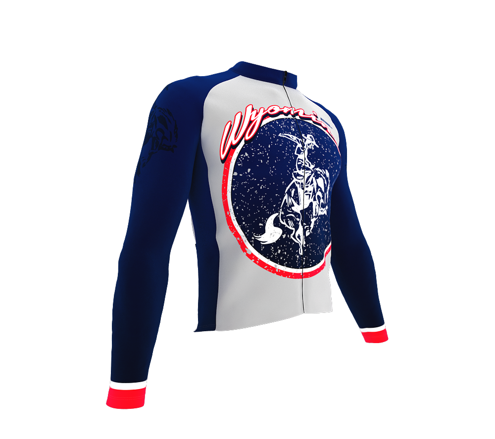 ScudoPro Pro Thermal Long Sleeve Cycling Jersey Wyoming USA state Icon landmark identity  | Men and Women