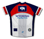 Wyoming Flag Short Sleeve Cycling Jersey for Men and Women