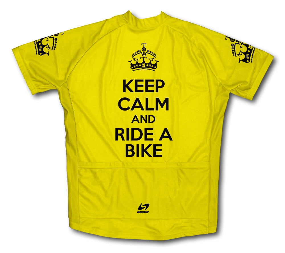 Keep Calm and Ride a Bike Yellow Cycling Jersey