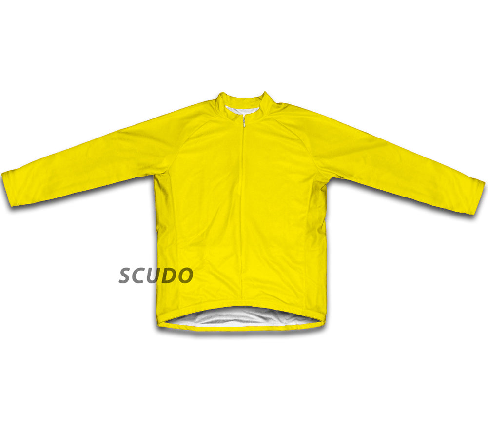 Keep Calm and Ride On Yellow Winter Thermal Cycling Jersey