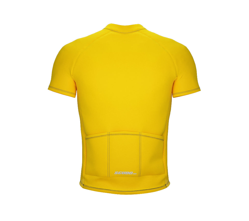 Chroma Contrast |  Short Sleeve Cycling Jersey Yellow - Black zip - Gray seam | Men and Women