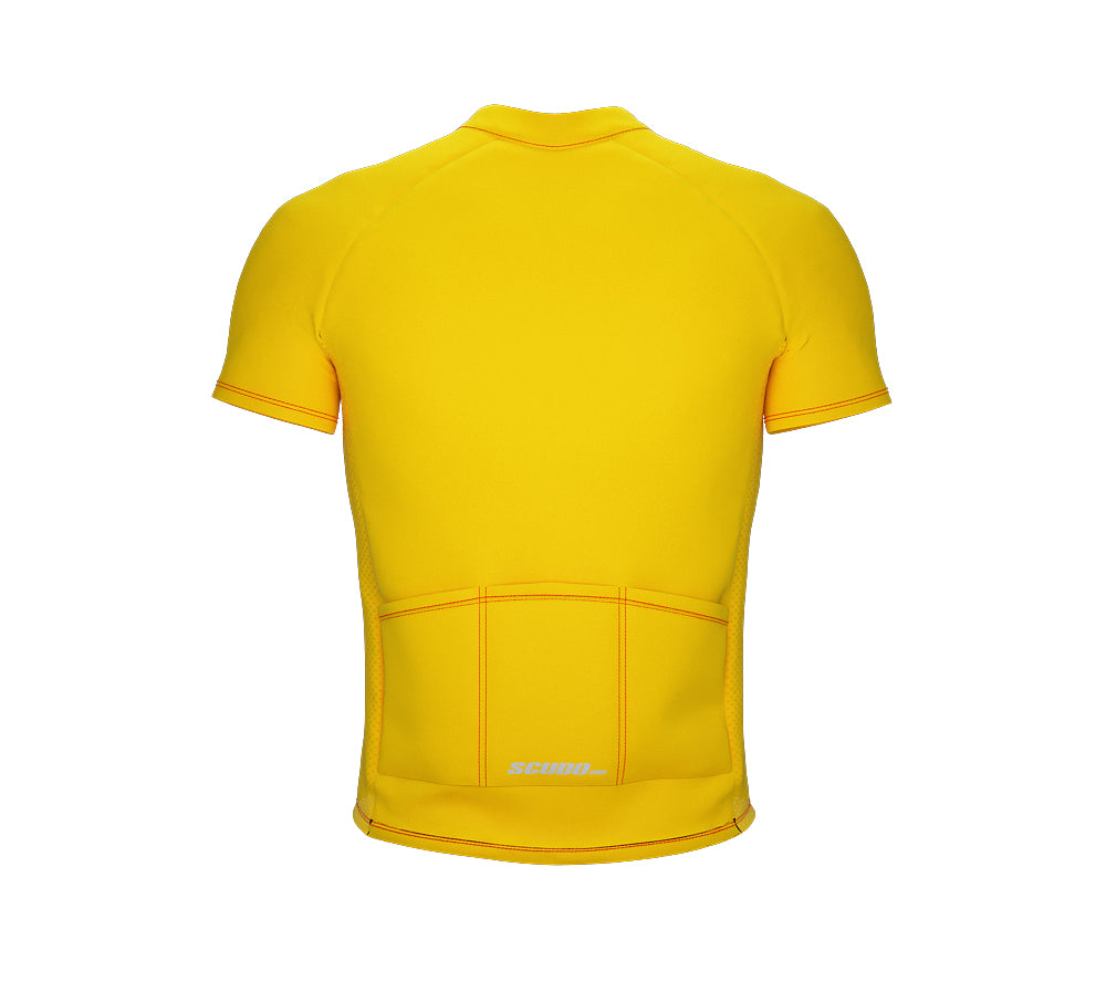 Chroma Contrast |  Short Sleeve Cycling Jersey Yellow - Black zip - Orange seam | Men and Women
