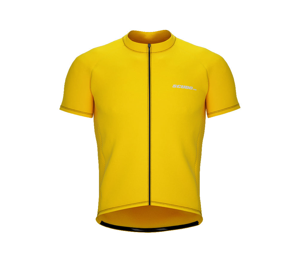 Chroma Contrast |  Short Sleeve Cycling Jersey Yellow - Black zip - Red seam | Men and Women