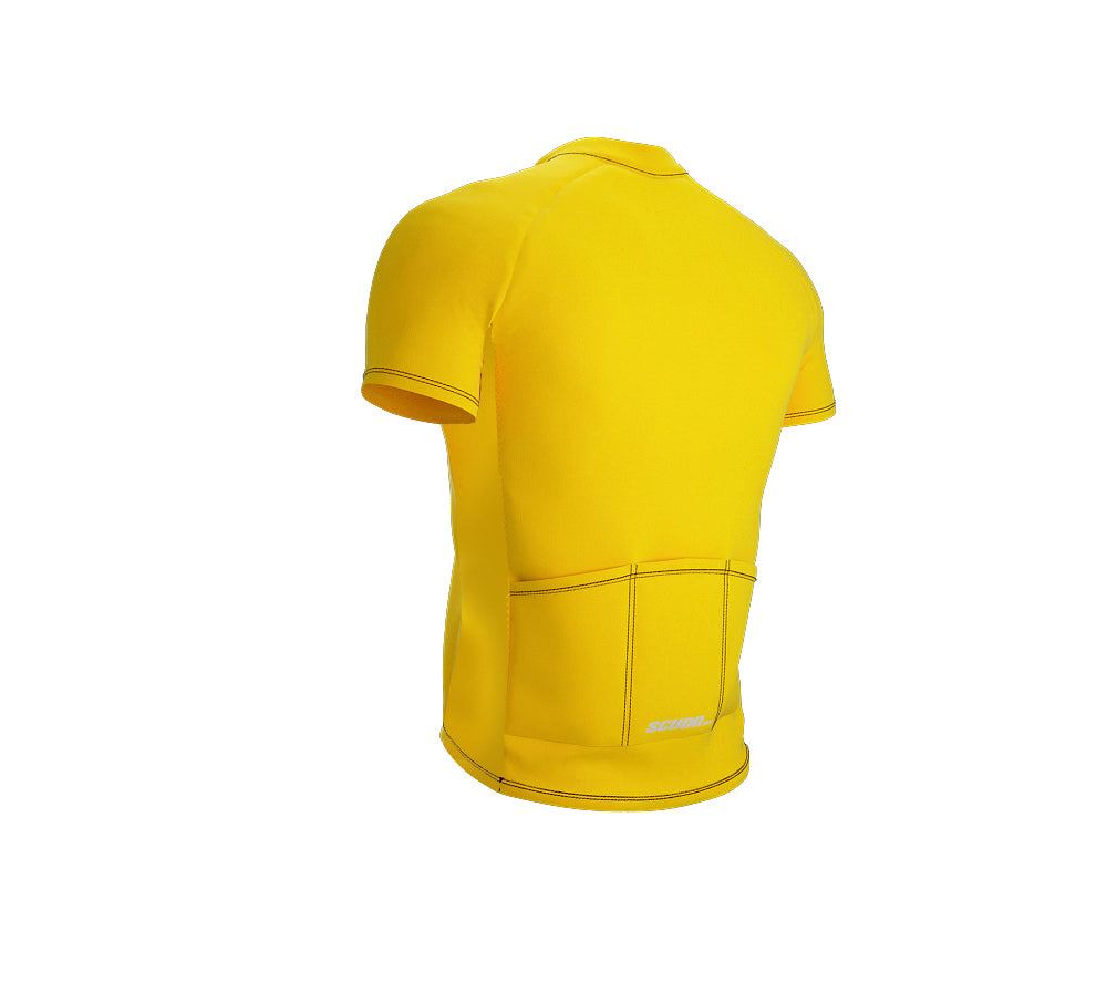 Chroma Contrast |  Short Sleeve Cycling Jersey Yellow - Black zip - Red seam | Men and Women