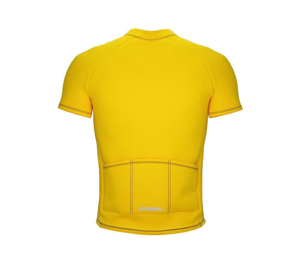 Chroma Contrast |  Short Sleeve Cycling Jersey Yellow - Black zip - Red seam | Men and Women