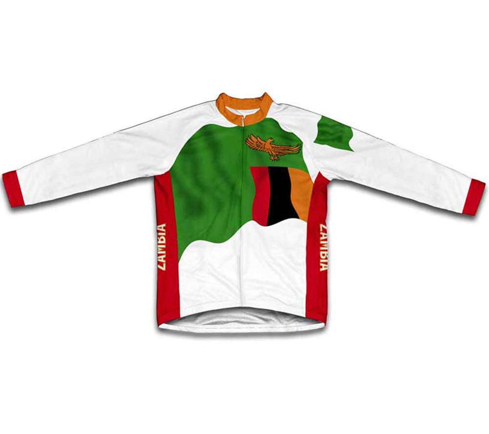 Zambia Flag Winter Thermal Cycling Jersey