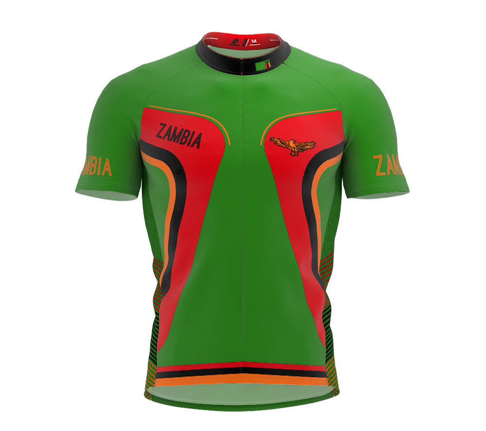 Zambia  Full Zipper Bike Short Sleeve Cycling Jersey